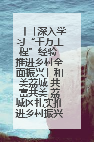 「深入学习“千万工程”经验 推进乡村全面振兴」和美荔城 共富共美 荔城区扎实推进乡村振兴工作
