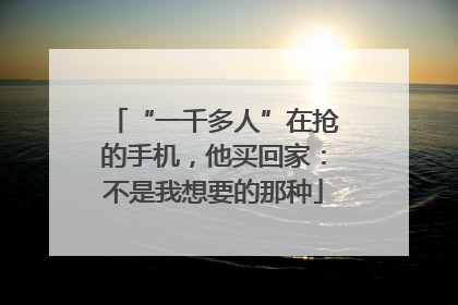 “一千多人”在抢的手机，他买回家：不是我想要的那种