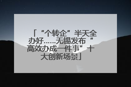 “个转企”半天全办好……无锡发布“高效办成一件事”十大创新场景