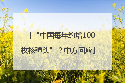 “中国每年约增100枚核弹头”？中方回应