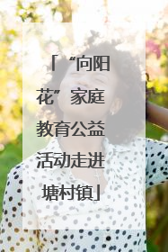 “向阳花”家庭教育公益活动走进塘村镇