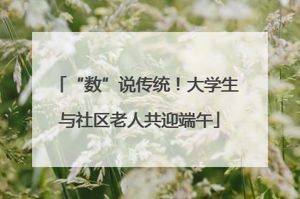 “数”说传统！大学生与社区老人共迎端午