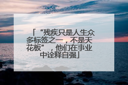 “残疾只是人生众多标签之一，不是天花板”，他们在事业中诠释自强