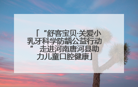“舒客宝贝·关爱小乳牙科学防龋公益行动” 走进河南唐河县助力儿童口腔健康