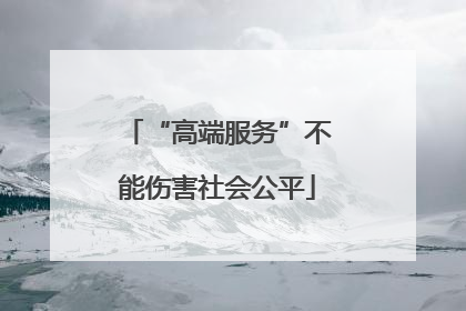 “高端服务”不能伤害社会公平