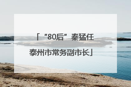 “80后”秦猛任泰州市常务副市长