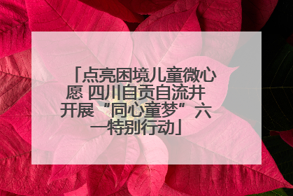 点亮困境儿童微心愿 四川自贡自流井开展“同心童梦”六一特别行动