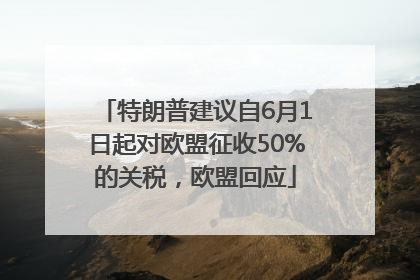 特朗普建议自6月1日起对欧盟征收50%的关税，欧盟回应
