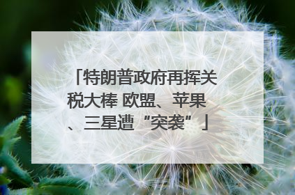 特朗普政府再挥关税大棒 欧盟、苹果、三星遭“突袭”