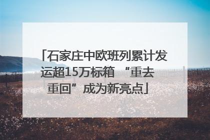 石家庄中欧班列累计发运超15万标箱 “重去重回”成为新亮点