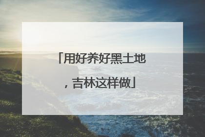用好养好黑土地，吉林这样做