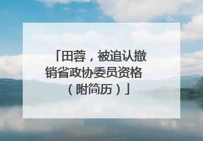 田蓉，被追认撤销省政协委员资格（附简历）