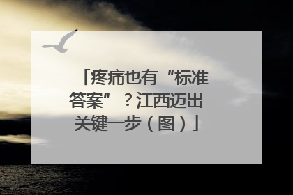 疼痛也有“标准答案”？江西迈出关键一步（图）