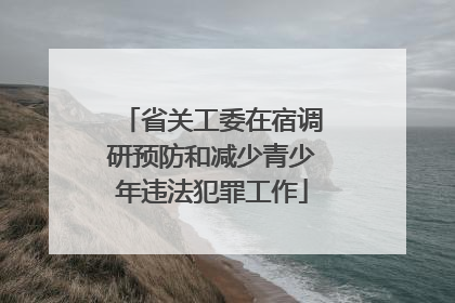 省关工委在宿调研预防和减少青少年违法犯罪工作
