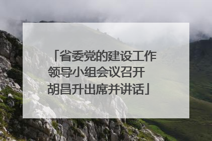 省委党的建设工作领导小组会议召开 胡昌升出席并讲话