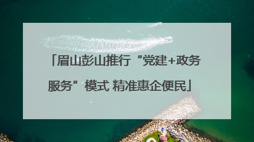 眉山彭山推行“党建+政务服务”模式 精准惠企便民
