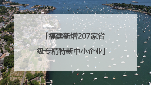 福建新增207家省级专精特新中小企业
