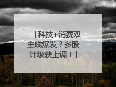 科技+消费双主线爆发？多股评级获上调！