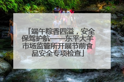 端午粽香四溢，安全保驾护航——东平大羊市场监管所开展节前食品安全专项检查