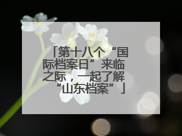 第十八个“国际档案日”来临之际，一起了解“山东档案”