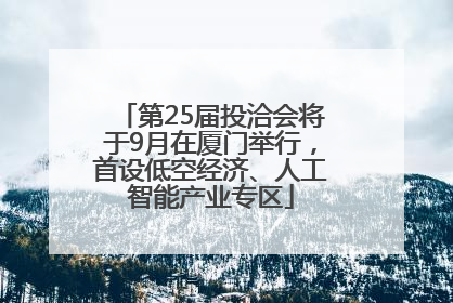 第25届投洽会将于9月在厦门举行，首设低空经济、人工智能产业专区