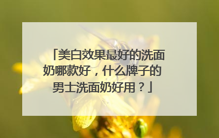 美白效果最好的洗面奶哪款好，什么牌子的男士洗面奶好用？