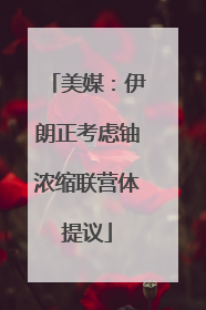 美媒：伊朗正考虑铀浓缩联营体提议