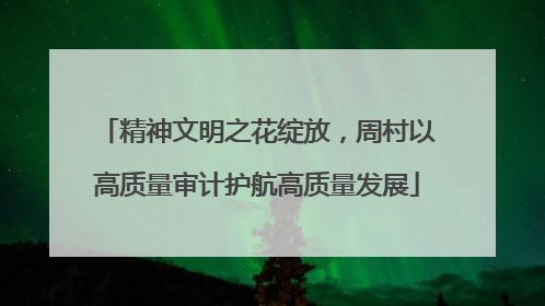 精神文明之花绽放，周村以高质量审计护航高质量发展