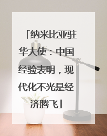 纳米比亚驻华大使：中国经验表明，现代化不光是经济腾飞