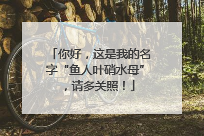 你好，这是我的名字“鱼人叶硝水母”，请多关照！