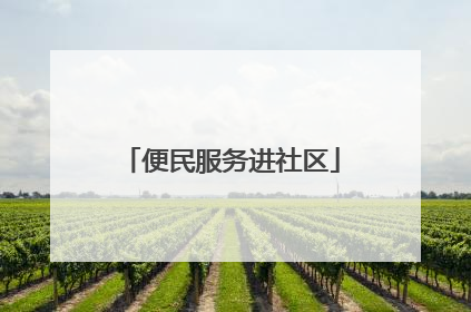 便民服务进社区