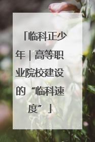 临科正少年｜高等职业院校建设的“临科速度”