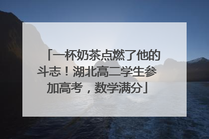 一杯奶茶点燃了他的斗志！湖北高二学生参加高考，数学满分