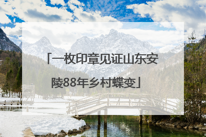 一枚印章见证山东安陵88年乡村蝶变
