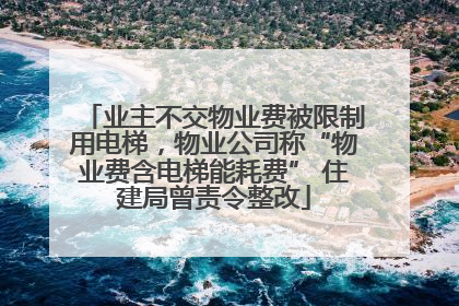 业主不交物业费被限制用电梯，物业公司称“物业费含电梯能耗费” 住建局曾责令整改