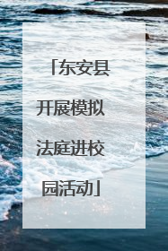 东安县开展模拟法庭进校园活动