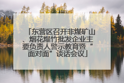 东营区召开非煤矿山、烟花爆竹批发企业主要负责人警示教育暨“面对面”谈话会议