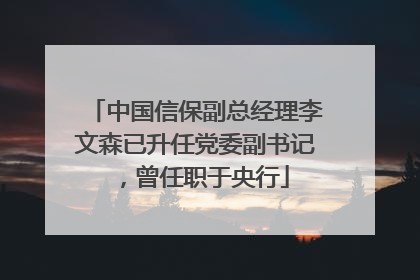 中国信保副总经理李文森已升任党委副书记，曾任职于央行