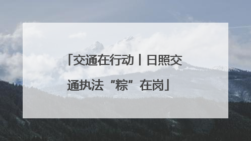 交通在行动丨日照交通执法“粽”在岗