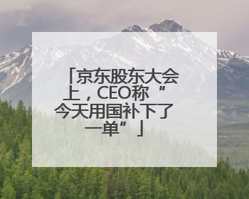 京东股东大会上，CEO称“今天用国补下了一单”