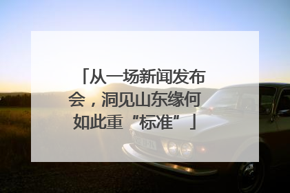 从一场新闻发布会，洞见山东缘何如此重“标准”