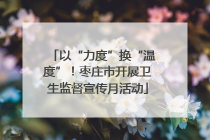 以“力度”换“温度”！枣庄市开展卫生监督宣传月活动