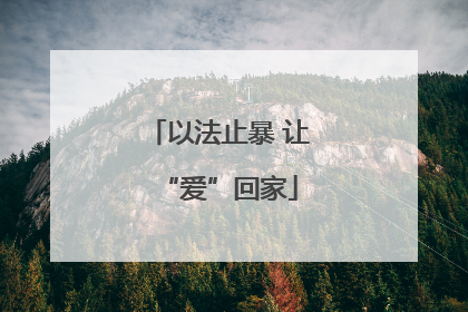 以法止暴 让“爱”回家