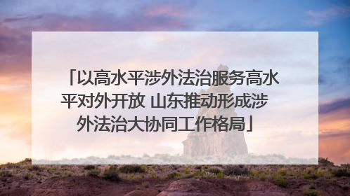 以高水平涉外法治服务高水平对外开放 山东推动形成涉外法治大协同工作格局