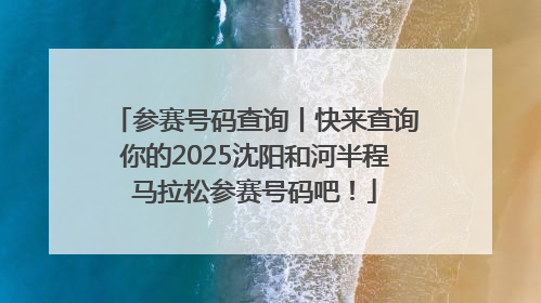 参赛号码查询丨快来查询你的2025沈阳和河半程马拉松参赛号码吧！