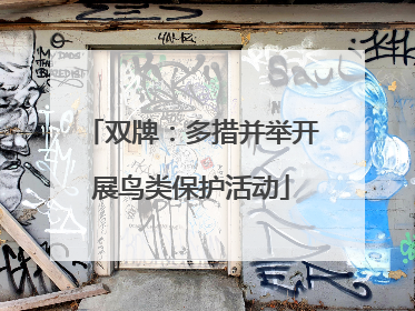 双牌：多措并举开展鸟类保护活动