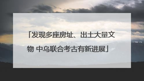 发现多座房址、出土大量文物 中乌联合考古有新进展