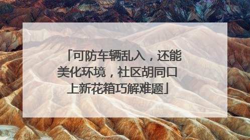 可防车辆乱入，还能美化环境，社区胡同口上新花箱巧解难题