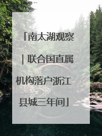 南太湖观察｜联合国直属机构落户浙江县城三年间