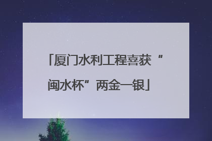 厦门水利工程喜获“闽水杯”两金一银